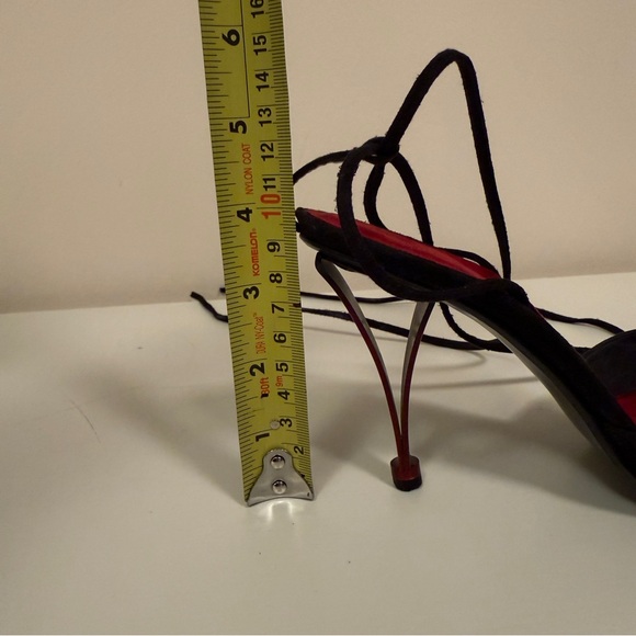 Stewart Weitzman Black Suede Lace-Up Heels with Architectural Heel - Women’s 6 - Picture 14 of 14